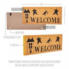 85418-Prim-Stars-w-Raven-Saltbox-House-Mustard-Base-Welcome-MDF-Sign-7x16-image-5