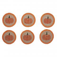 85568-Harvest-Blessings-Natural-Stencil-Pumpkin-Coaster-Set-of-6-image-2