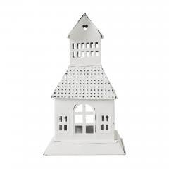 85297-Tealight-Holder-Metal-Village-House-A-Antique-White-9.5x5.5x5.5-image-2