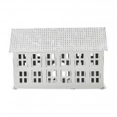 85299-Tealight-Holder-Metal-Village-House-B-Antique-White-6.75x10.5x5.5-image-4