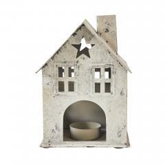 85301-Tealight-Holder-Metal-Village-House-D-Antique-Cream-6.75x4.75x4.5-image-3