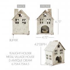 85301-Tealight-Holder-Metal-Village-House-D-Antique-Cream-6.75x4.75x4.5-image-6
