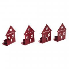85314-Tealight-Holder-House-Barn-Red-Set-of-4-4.5x3.75x2.25-image-4