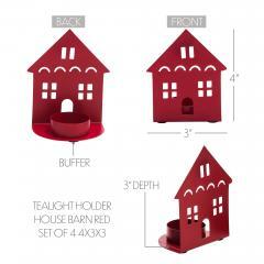 85314-Tealight-Holder-House-Barn-Red-Set-of-4-4.5x3.75x2.25-image-5