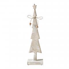 85341-Star-Top-Christmas-Tree-Narrow-White-Wooden-Figurine-16x4x2.5-image-2