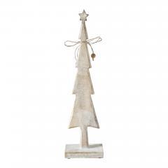 85341-Star-Top-Christmas-Tree-Narrow-White-Wooden-Figurine-16x4x2.5-image-3