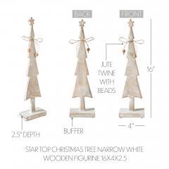85341-Star-Top-Christmas-Tree-Narrow-White-Wooden-Figurine-16x4x2.5-image-5