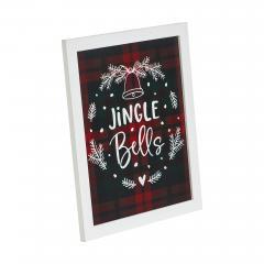 85350-Jingle-Bells-Wreath-Plaid-Framed-Wall-Hanging-Sign-12x10-image-5
