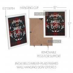 85350-Jingle-Bells-Wreath-Plaid-Framed-Wall-Hanging-Sign-12x10-image-6