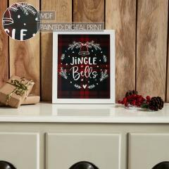 85350-Jingle-Bells-Wreath-Plaid-Framed-Wall-Hanging-Sign-12x10-image-7