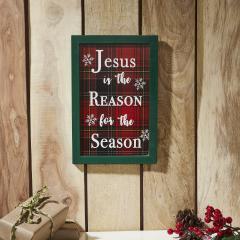 85353-Jesus-Is-The-Reason-Plaid-Framed-Wall-Hanging-Sign-12x8-image-2