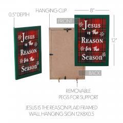 85353-Jesus-Is-The-Reason-Plaid-Framed-Wall-Hanging-Sign-12x8-image-6