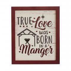 85369-True-Love-Was-Born-In-A-Manger-Framed-Wall-Hanging-Sign-12x10-image-3
