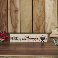 Born In A Manger Block Sign 3x13