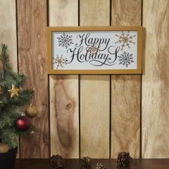 85373-Happy-Holidays-Snowflakes-Framed-Wall-Hanging-Sign-8x16-image-2