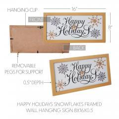 85373-Happy-Holidays-Snowflakes-Framed-Wall-Hanging-Sign-8x16-image-6