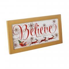 85374-Believe-Santa-Sleigh-Framed-Wall-Hanging-Sign-6x12-image-5