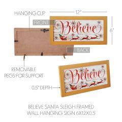 85374-Believe-Santa-Sleigh-Framed-Wall-Hanging-Sign-6x12-image-6