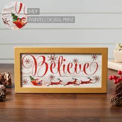 85374-Believe-Santa-Sleigh-Framed-Wall-Hanging-Sign-6x12-image-7