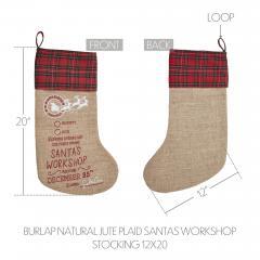 85420-Burlap-Natural-Jute-Plaid-Santa-s-Workshop-Stocking-12x20-image-4