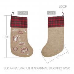 85421-Burlap-Natural-Jute-Plaid-Airmail-Stocking-12x20-image-4
