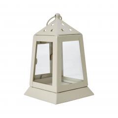 85422-Metal-Lantern-Antique-White-Tealight-Holder-7x4.5x4.5-image-4