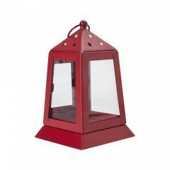 85423-Metal-Lantern-Barn-Red-Tealight-Holder-7x4.5x4.5-image-4