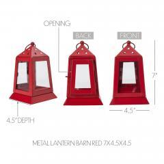 85423-Metal-Lantern-Barn-Red-Tealight-Holder-7x4.5x4.5-image-5