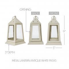 85425-Metal-Lantern-Antique-White-Tealight-Holder-9x5x5-image-5