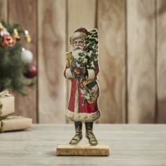 Vintage Nostalgic Santa Christmas Tree Figurine 12x5x2