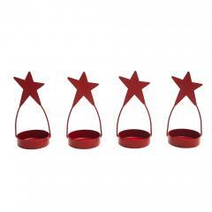 85430-Star-Tealight-Holder-Barn-Red-Set-of-4-4x1.75x1.75-image-2