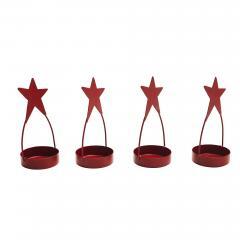 85430-Star-Tealight-Holder-Barn-Red-Set-of-4-4x1.75x1.75-image-4