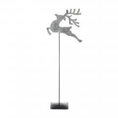 85462-Decorative-Galvanized-Metal-Reindeer-With-Base-16x6x3-image-2