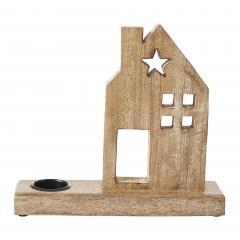 85476-Tealight-Holder-Wooden-Saltbox-House-w-Star-Natural-10.25x9x2.5-image-3