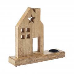 85476-Tealight-Holder-Wooden-Saltbox-House-w-Star-Natural-10.25x9x2.5-image-4