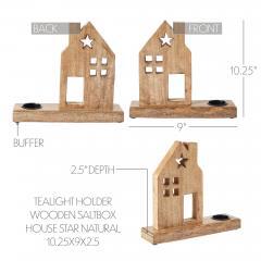85476-Tealight-Holder-Wooden-Saltbox-House-w-Star-Natural-10.25x9x2.5-image-5