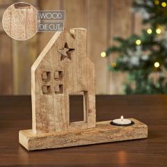 85476-Tealight-Holder-Wooden-Saltbox-House-w-Star-Natural-10.25x9x2.5-image-6