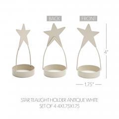 85431-Star-Tealight-Holder-Antique-White-Set-of-4-4x1.75x1.75-image-5