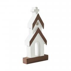 85483-Brown-Roof-White-Church-Wooden-Figurine-8x4x1-image-4