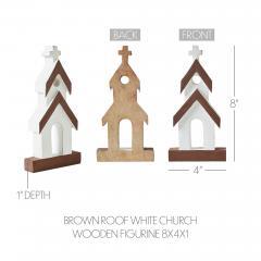 85483-Brown-Roof-White-Church-Wooden-Figurine-8x4x1-image-5
