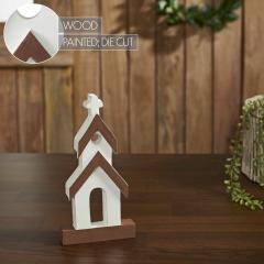 85483-Brown-Roof-White-Church-Wooden-Figurine-8x4x1-image-6