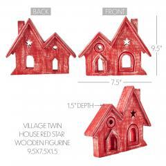 85486-Village-Twin-House-Red-w-Star-Wooden-Figurine-9.5x7.5x1.5-image-5