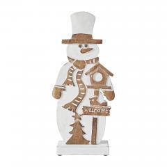 85495-Snowman-With-Welcome-Sign-Carved-Wooden-Figurine-16x7x2.25-image-2