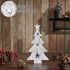 85498-Christmas-Tree-w-Stars-White-Wooden-Figurine-10x5.75x1-image-6