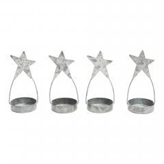 85434-Star-Tealight-Holder-Galvanized-Set-of-4-4x1.75x1.75-image-2