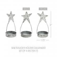 85434-Star-Tealight-Holder-Galvanized-Set-of-4-4x1.75x1.75-image-5