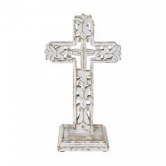 85592-Distresed-White-Ornate-Wooden-Cross-w-Base-12-image-2