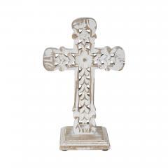 85594-Natural-Distressed-White-Wooden-Cross-w-Rosette-Center-Base-12-image-2