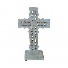 85595-Distressed-Grey-Wooden-Cross-w-Rosette-Center-Base-12-image-3