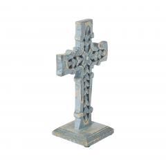 85595-Distressed-Grey-Wooden-Cross-w-Rosette-Center-Base-12-image-4
